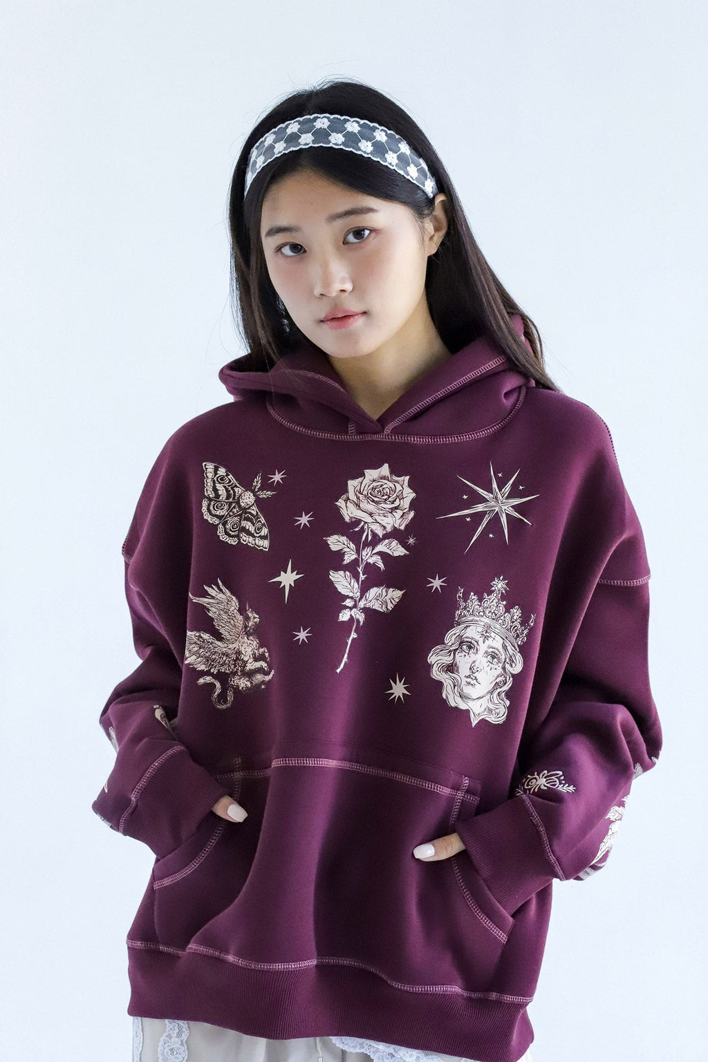 Renaissance- Oversized Fleeced Cotton Hoodie Beepz
