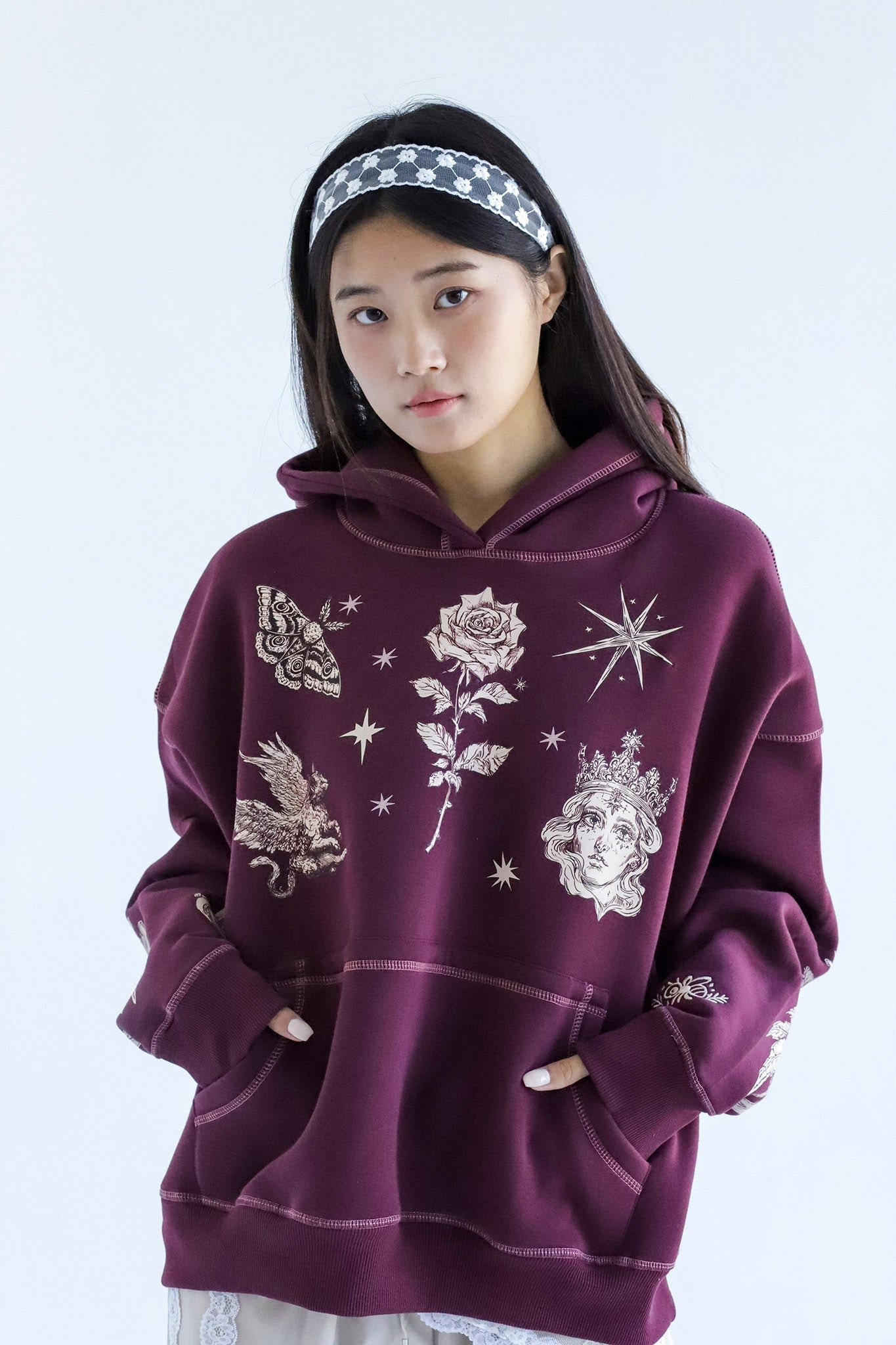 Renaissance- Oversized Fleeced Cotton Hoodie Beepz
