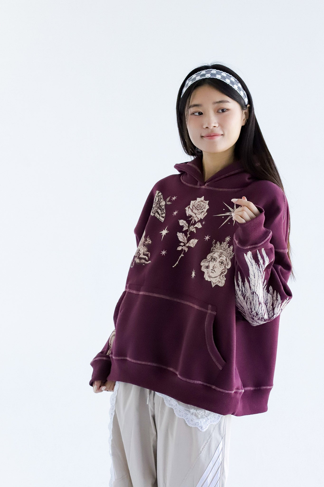 Renaissance- Oversized Fleeced Cotton Hoodie Beepz