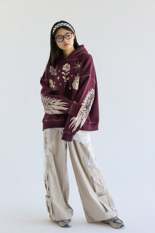 Renaissance- Oversized Fleeced Cotton Hoodie