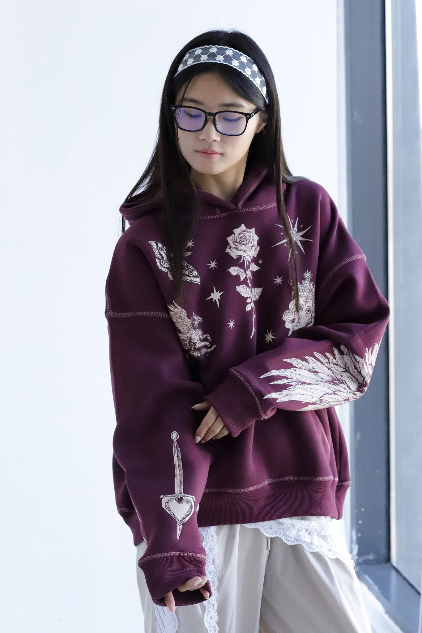 Renaissance- Oversized Fleeced Cotton Hoodie Beepz