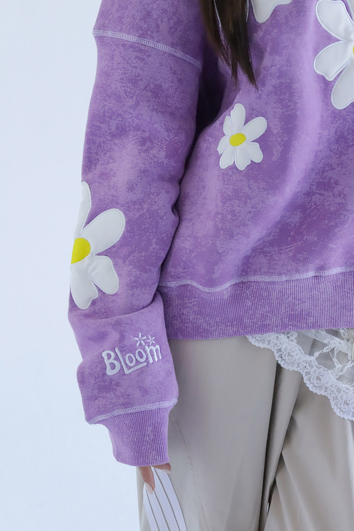 Daisy - Washed Oversized Fleeced Cotton Hoodie Beepz