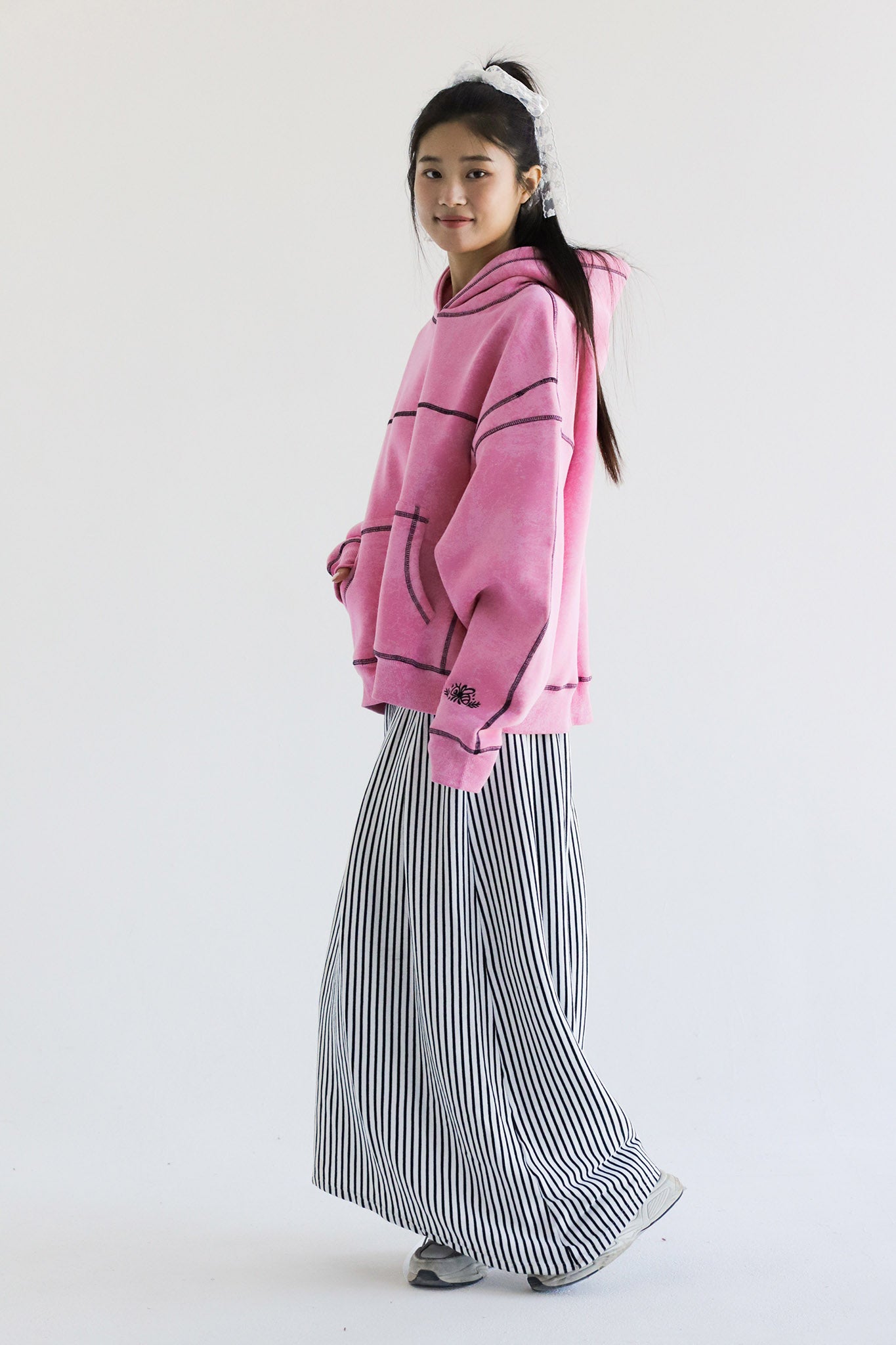 Frosted Pink-Oversized Fleeced Cotton Hoodie