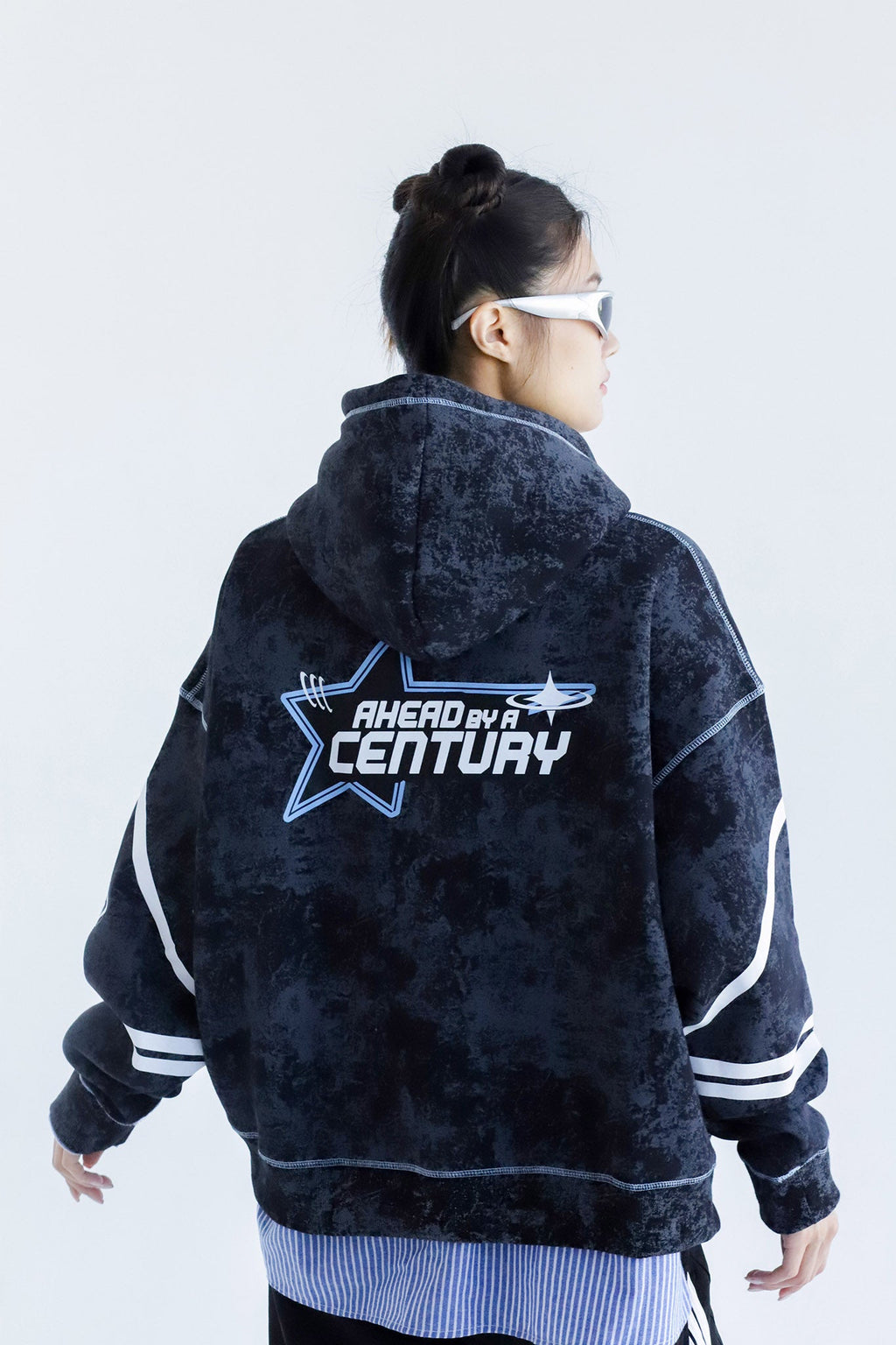 Y2K - Washed Oversized Fleeced Cotton Hoodie Beepz