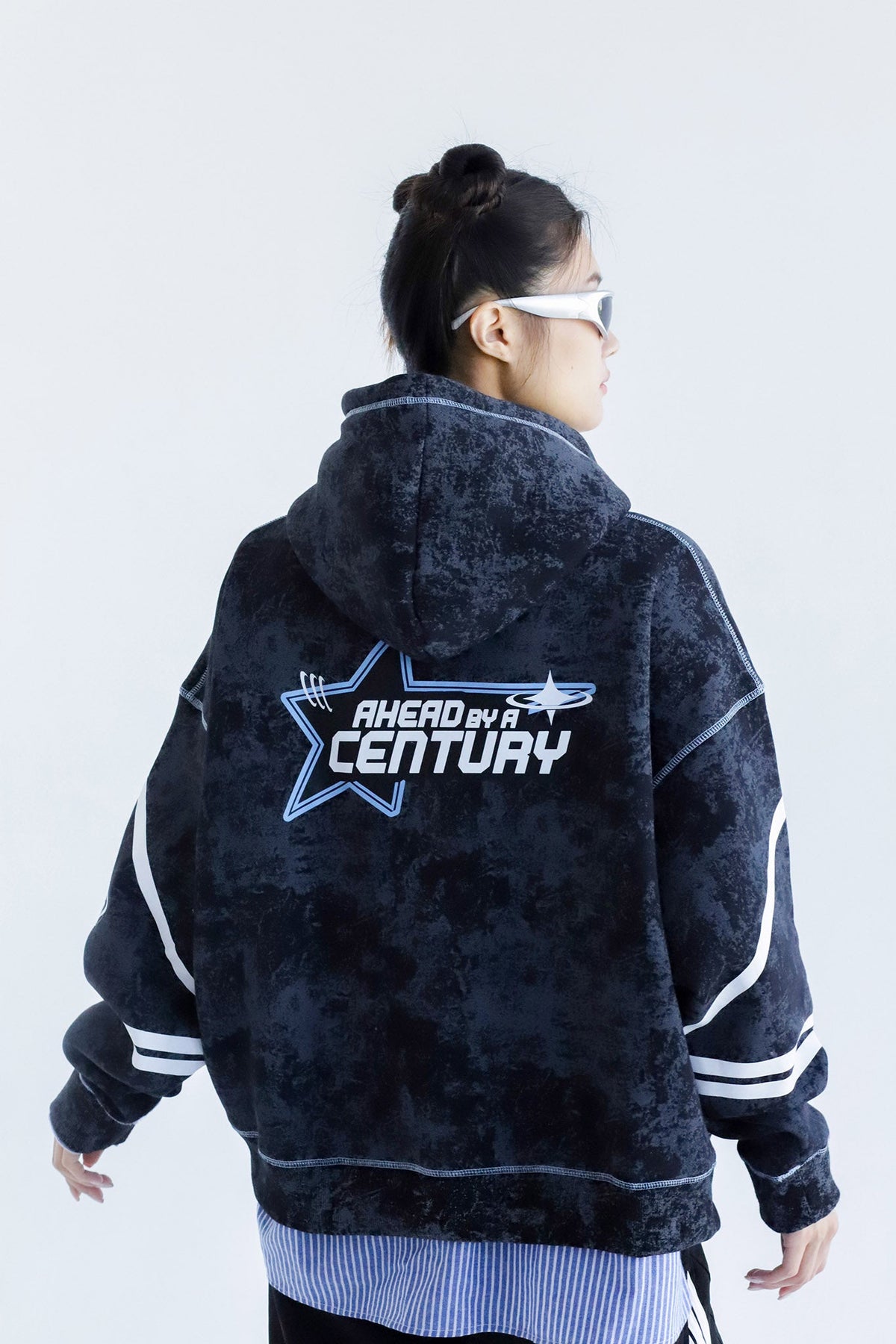 Y2K - Washed Oversized Fleeced Cotton Hoodie Beepz