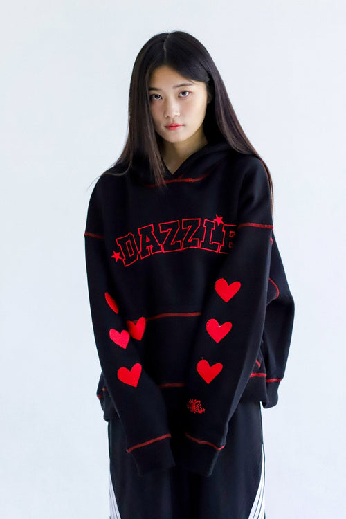 Dazzle Girl in Black (special Edition)Oversized Fleeced Cotton Hoodie Beepz