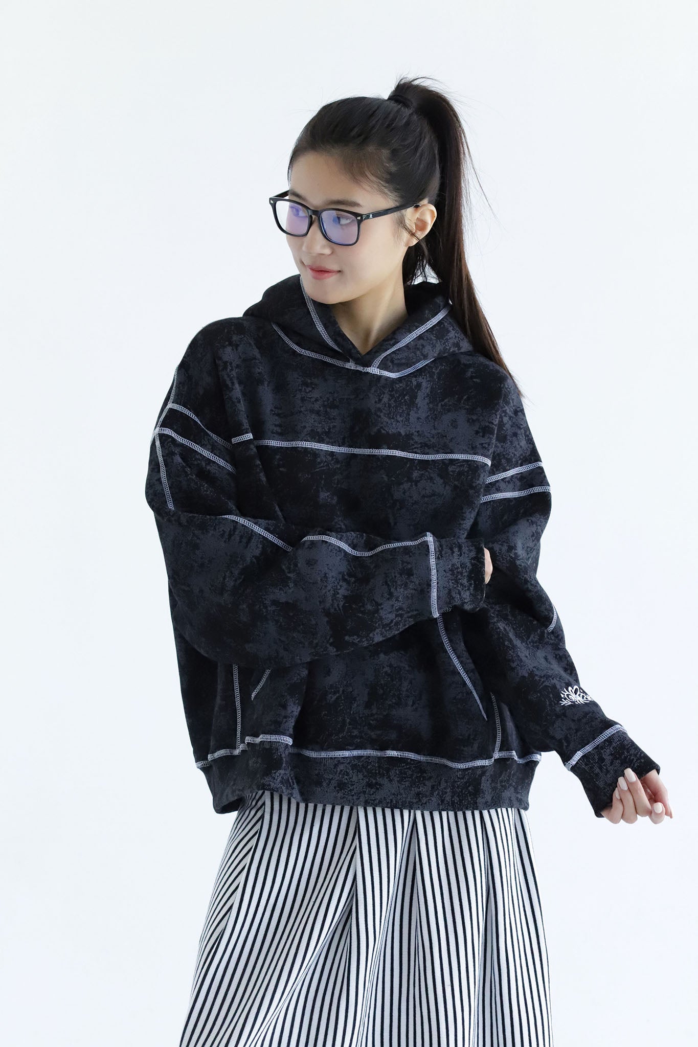 Samdal - Washed Oversized Fleeced Cotton Hoodie Beepz