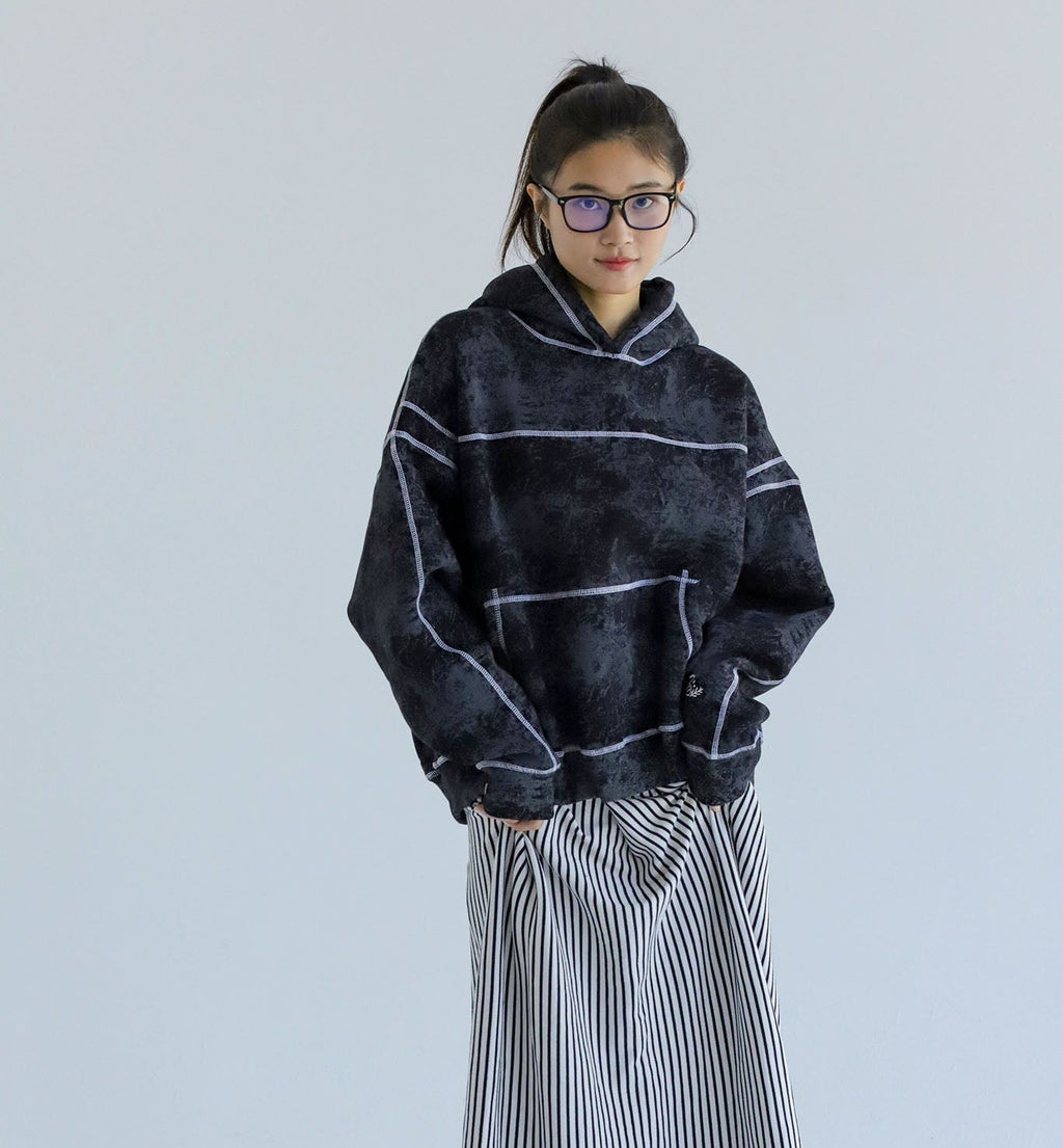 Samdal - Washed Oversized Fleeced Cotton Hoodie Beepz