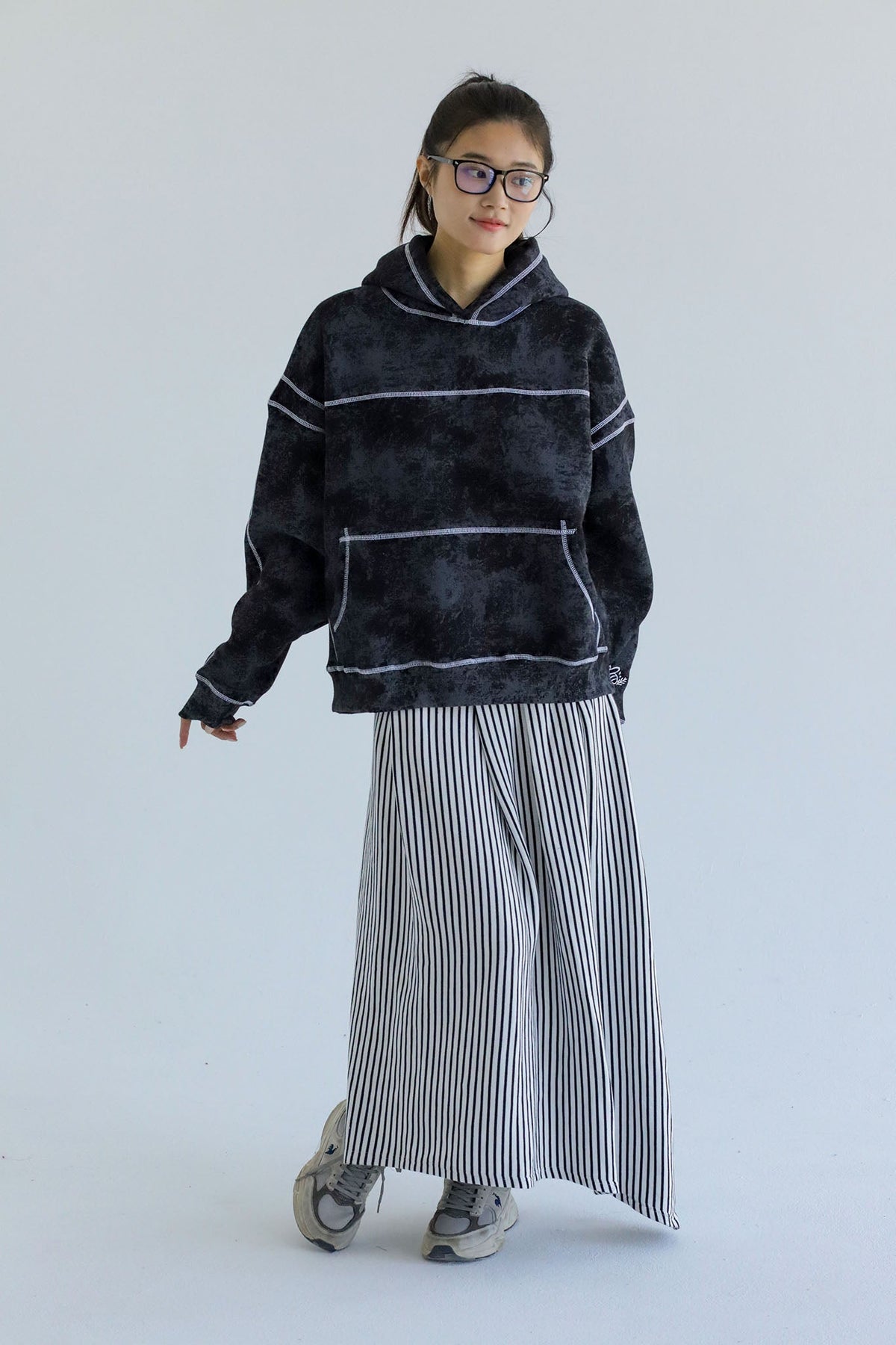 Samdal - Washed Oversized Fleeced Cotton Hoodie Beepz