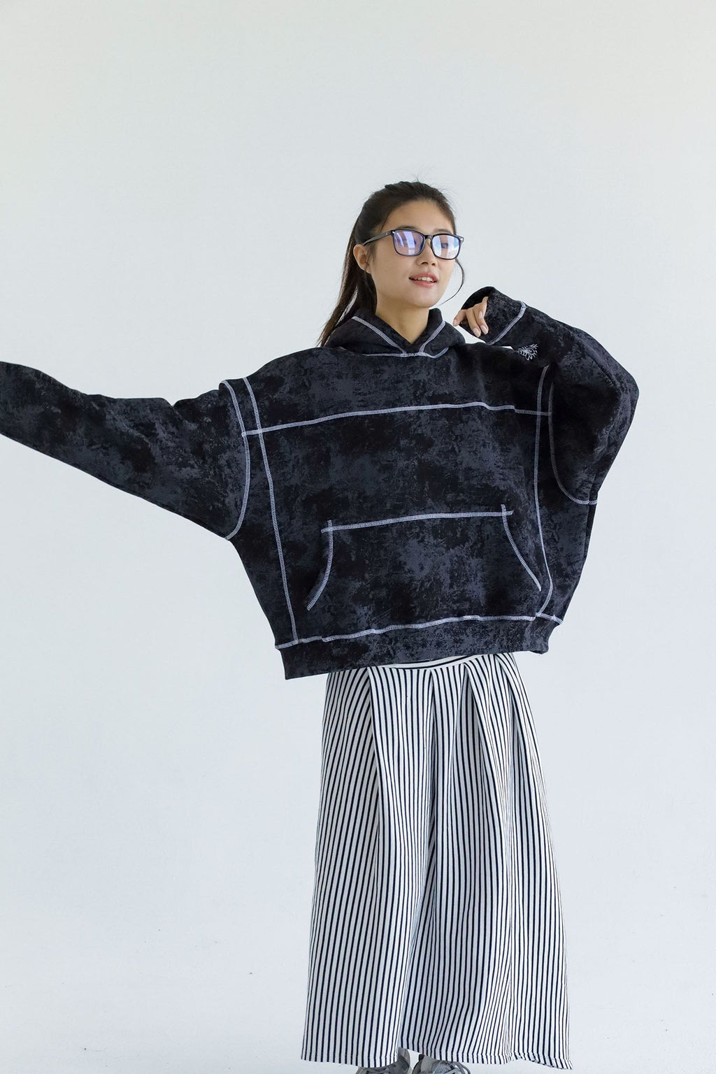 Samdal - Washed Oversized Fleeced Cotton Hoodie Beepz