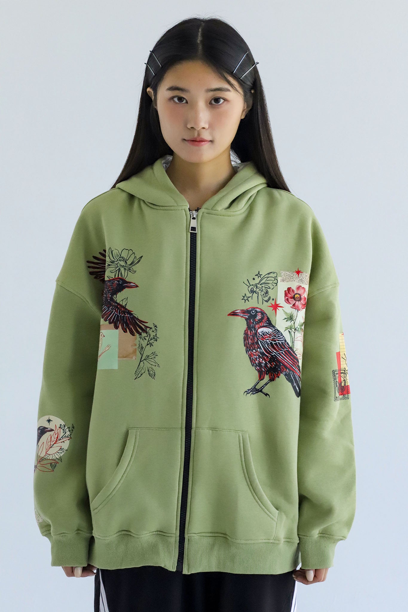 Yahyot-Oversized fleeced cotton sweatshirt