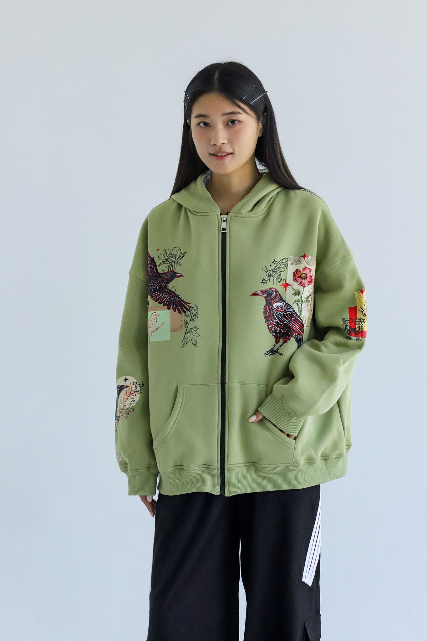 Yahyot-Oversized fleeced cotton sweatshirt