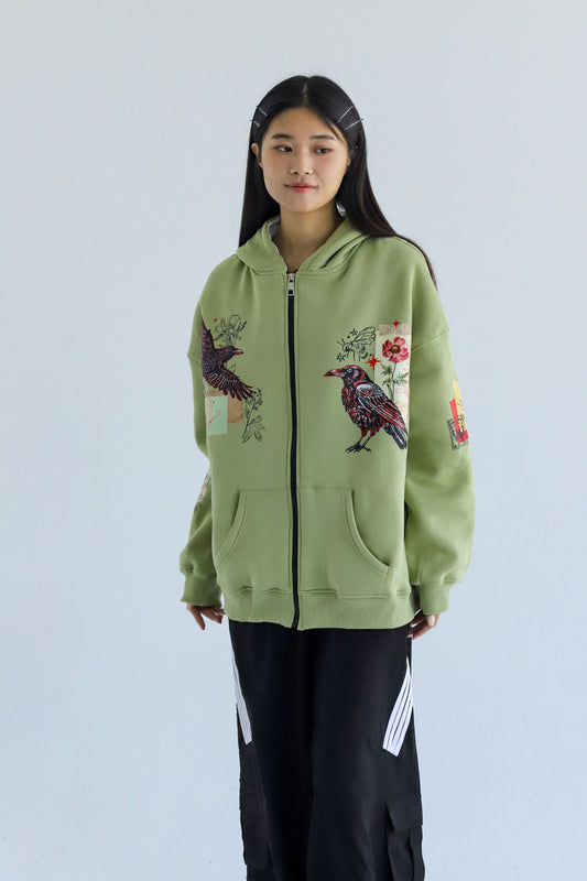 Yahyot-Oversized fleeced cotton sweatshirt