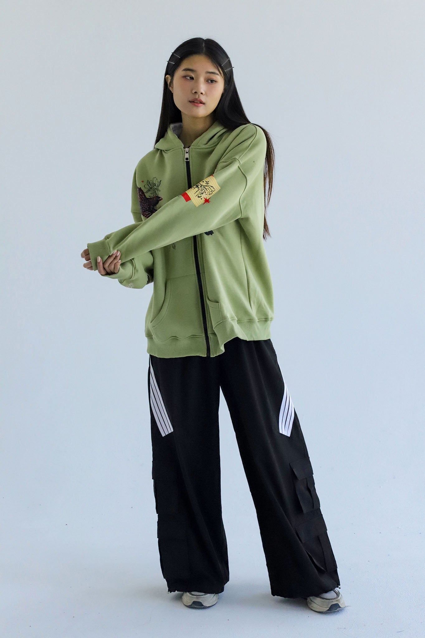 Yahyot-Oversized fleeced cotton sweatshirt