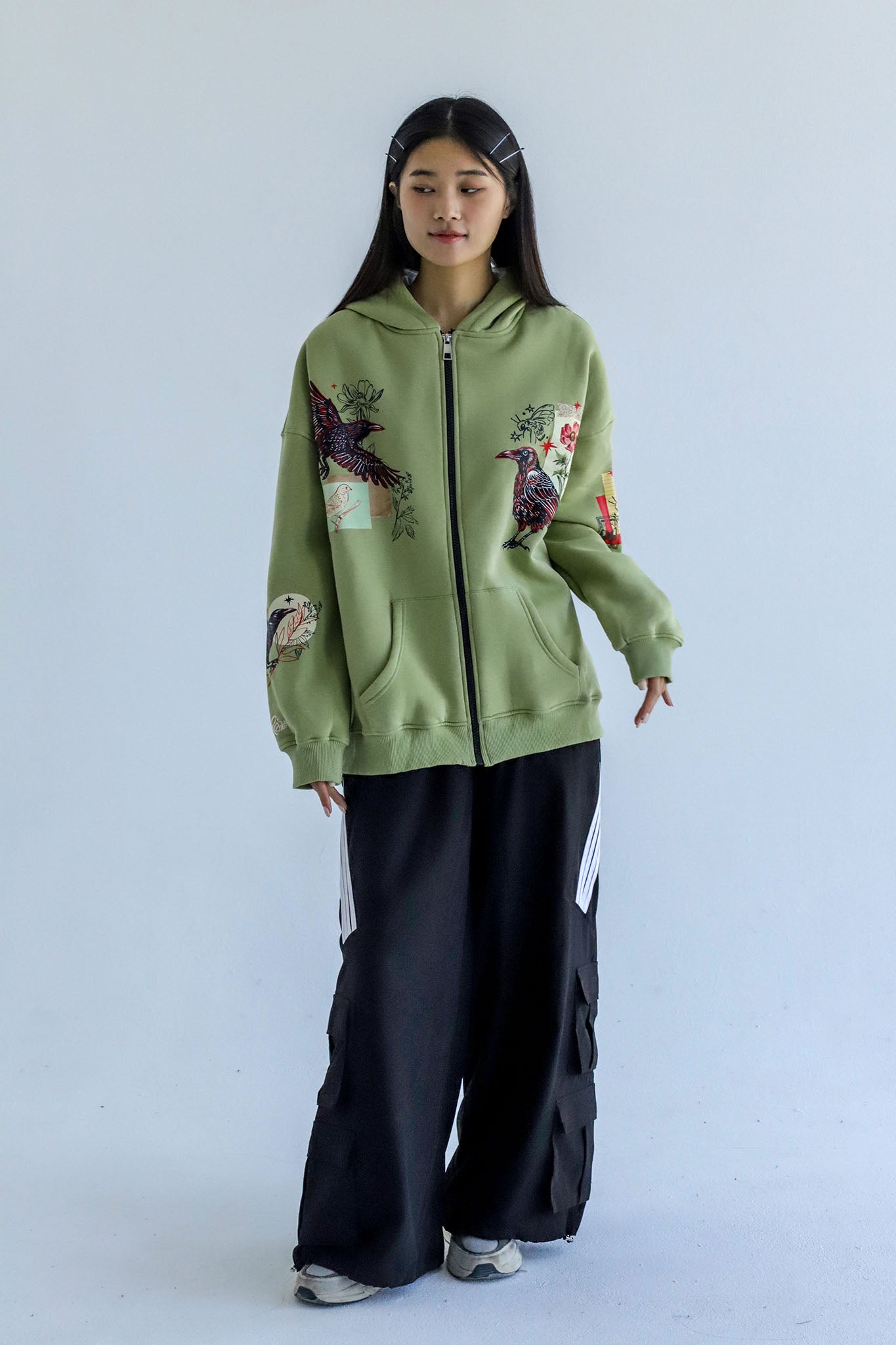 Yahyot-Oversized fleeced cotton sweatshirt