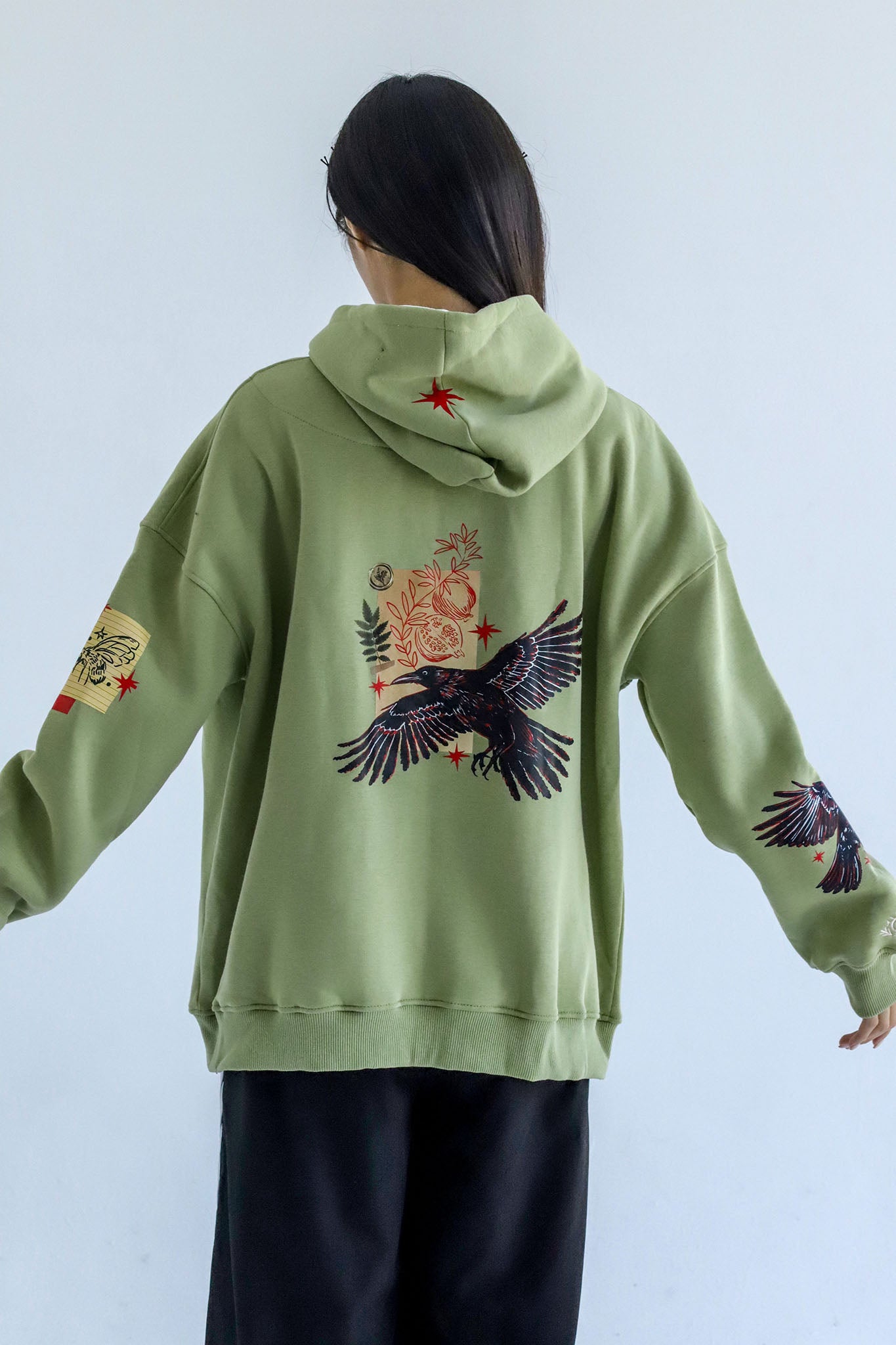 Yahyot-Oversized fleeced cotton sweatshirt