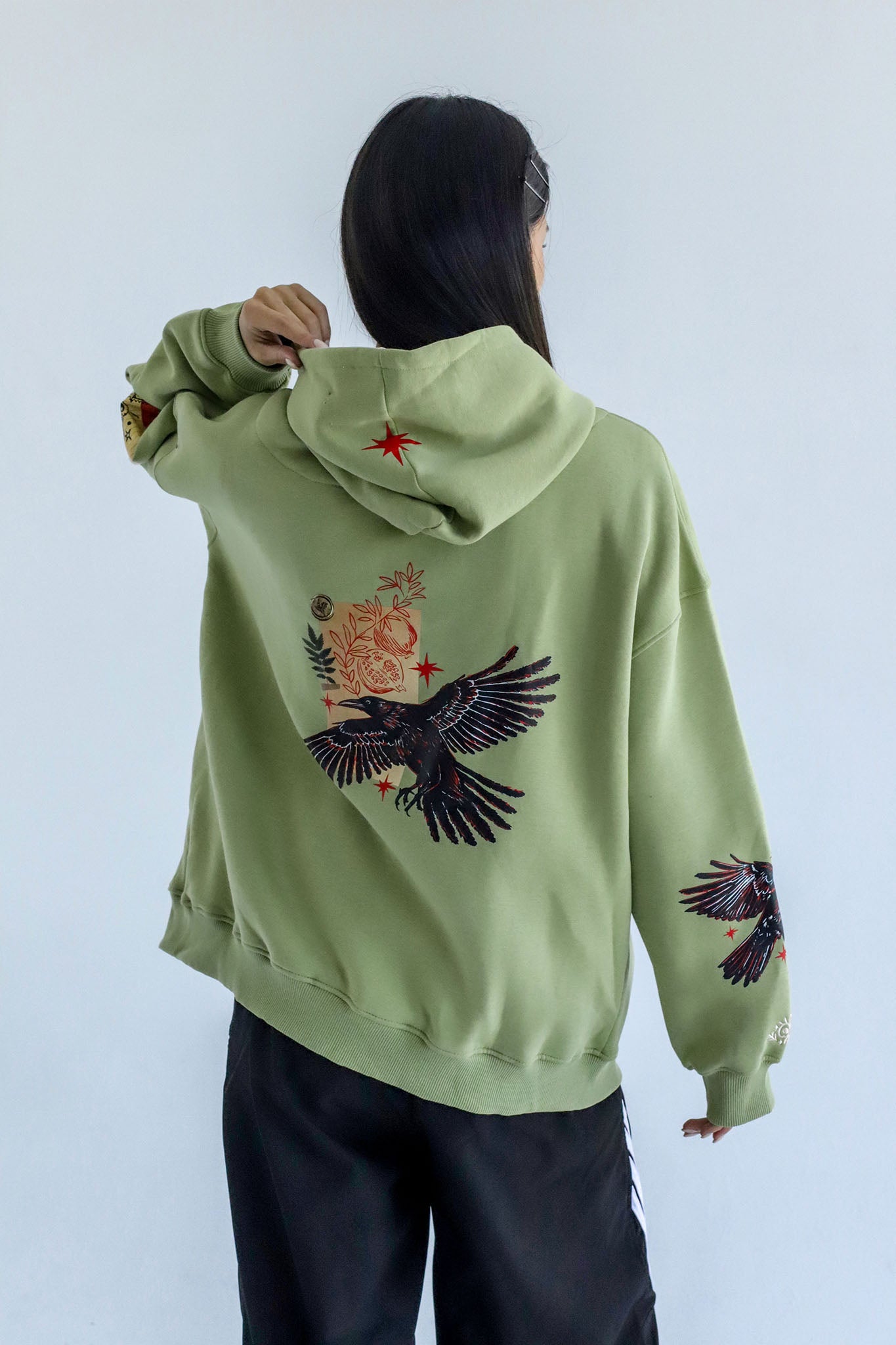 Yahyot-Oversized fleeced cotton sweatshirt