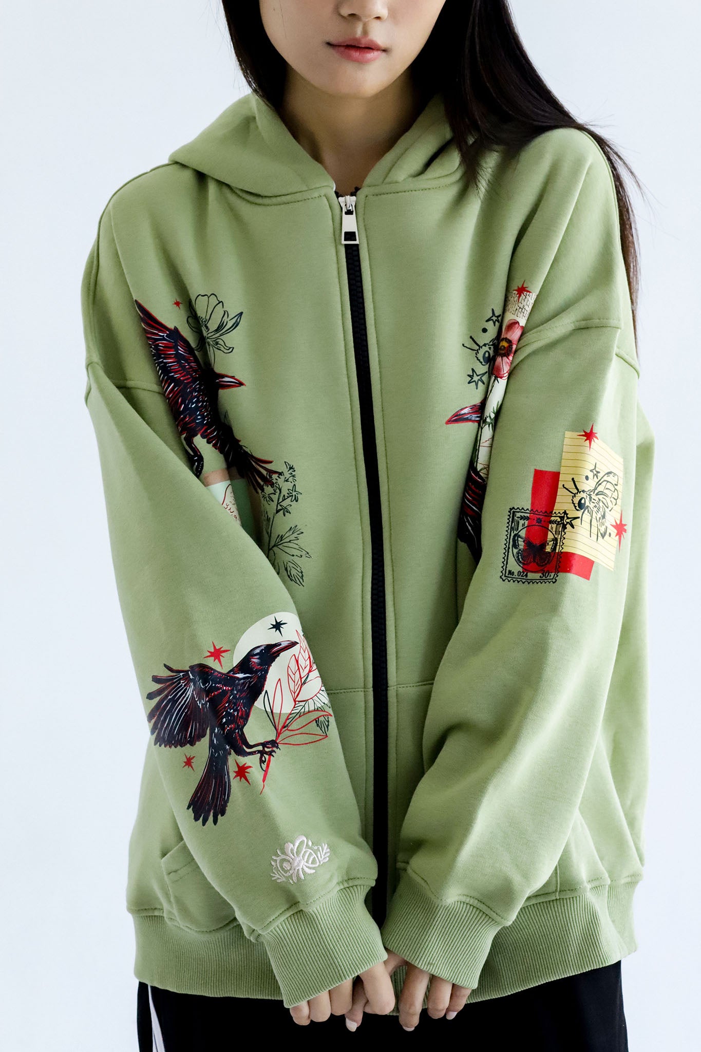 Yahyot-Oversized fleeced cotton sweatshirt