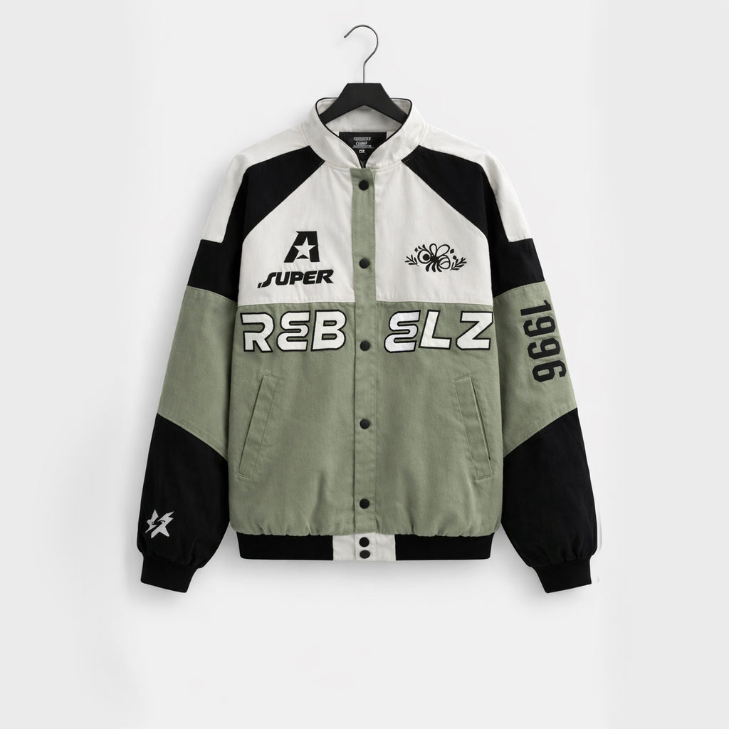 REBELZ Varsity Jacket-OLIVE
