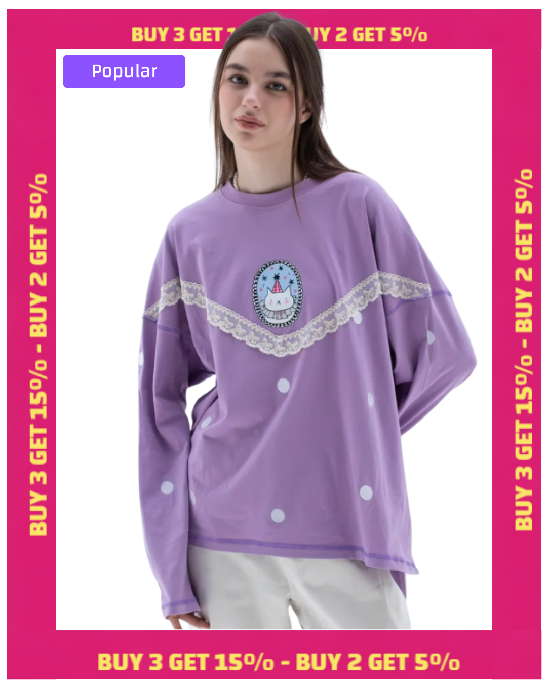 Lilac Dream - Oversize 100% Cotton Tee Beepz