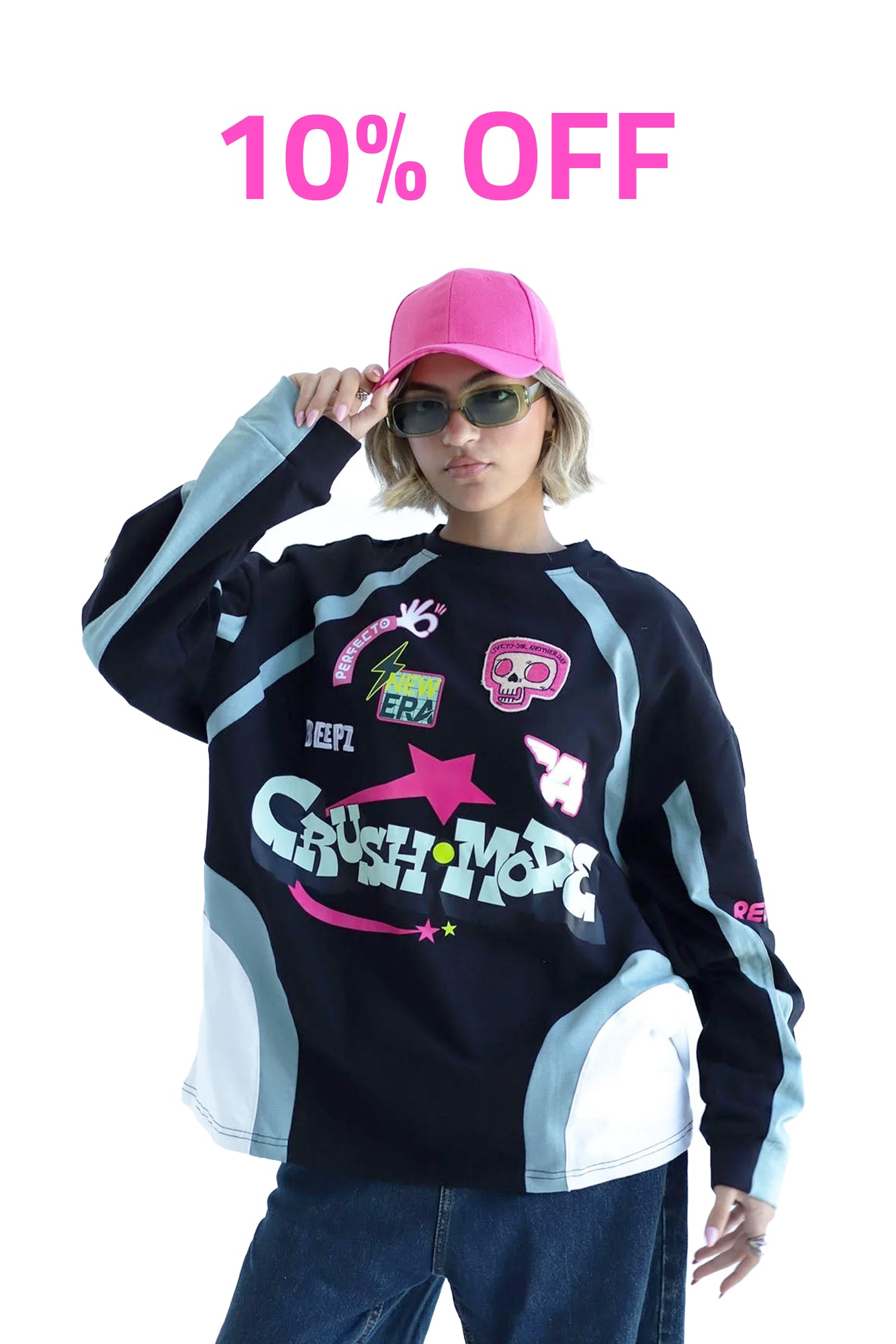 CRUSH IN BLACKxMINT-Long Sleeves Tee Beepz