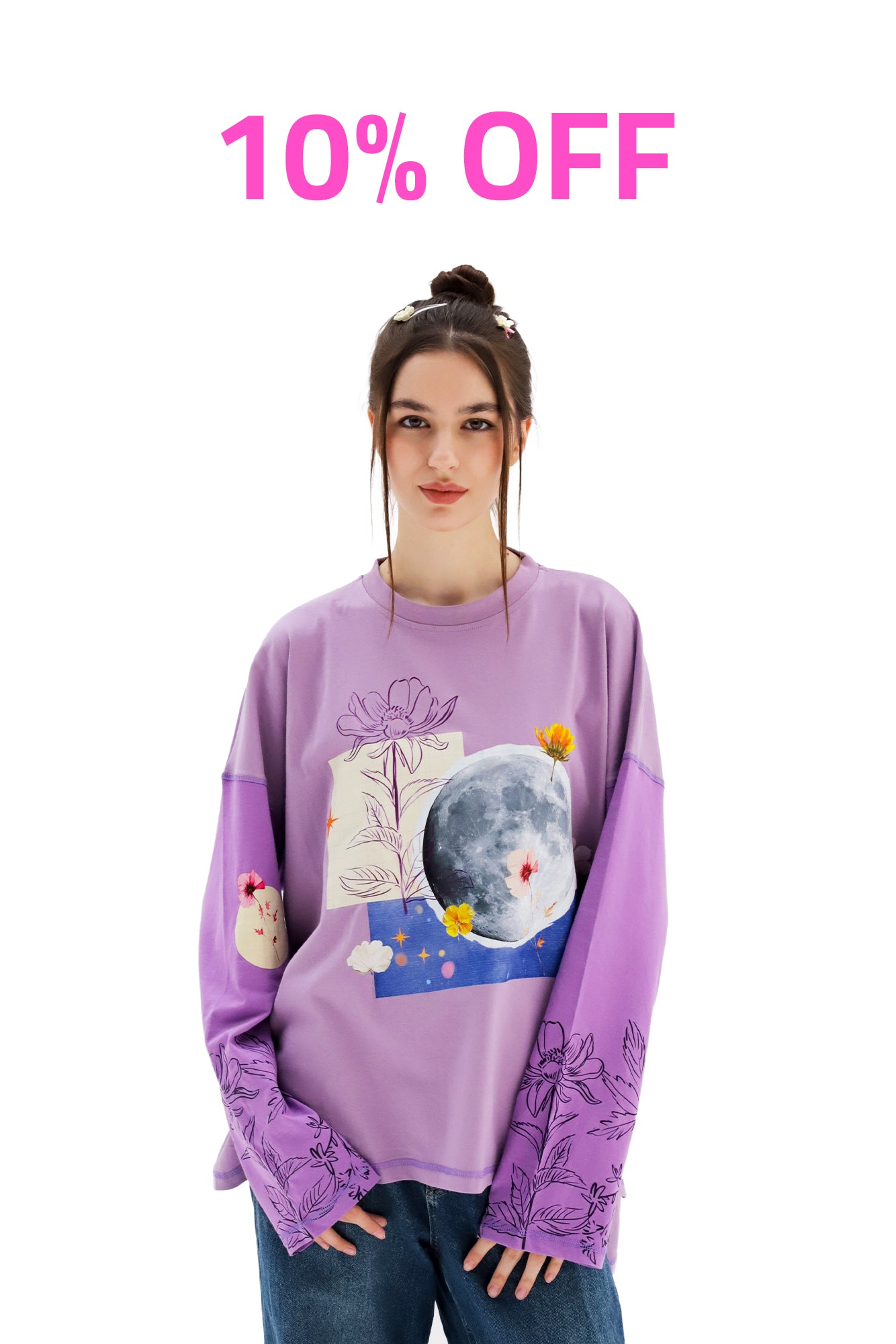Moon Garden - Oversize 100% Cotton Tee Beepz