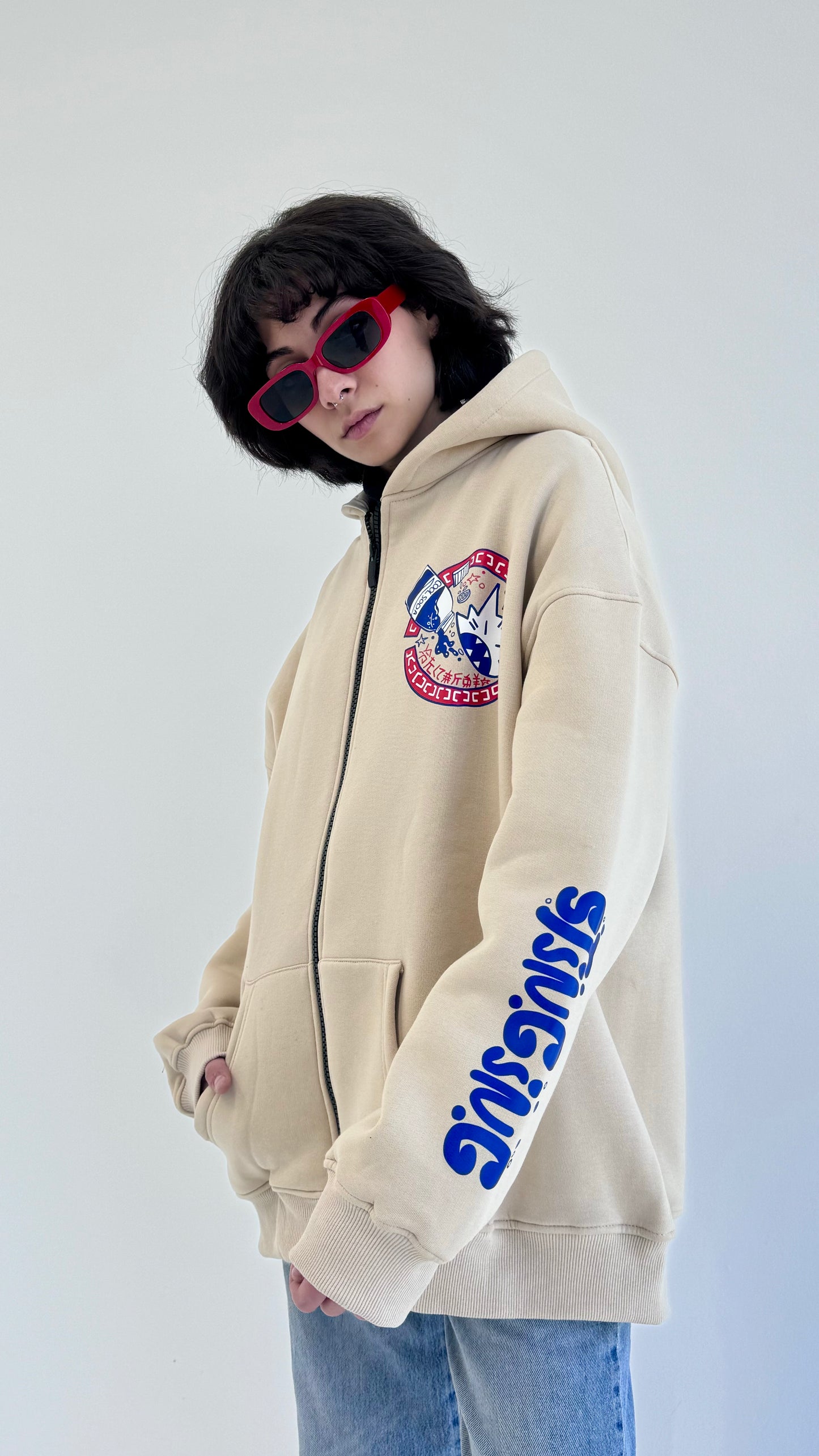 STINGING-Oversized fleeced cotton sweatshirt