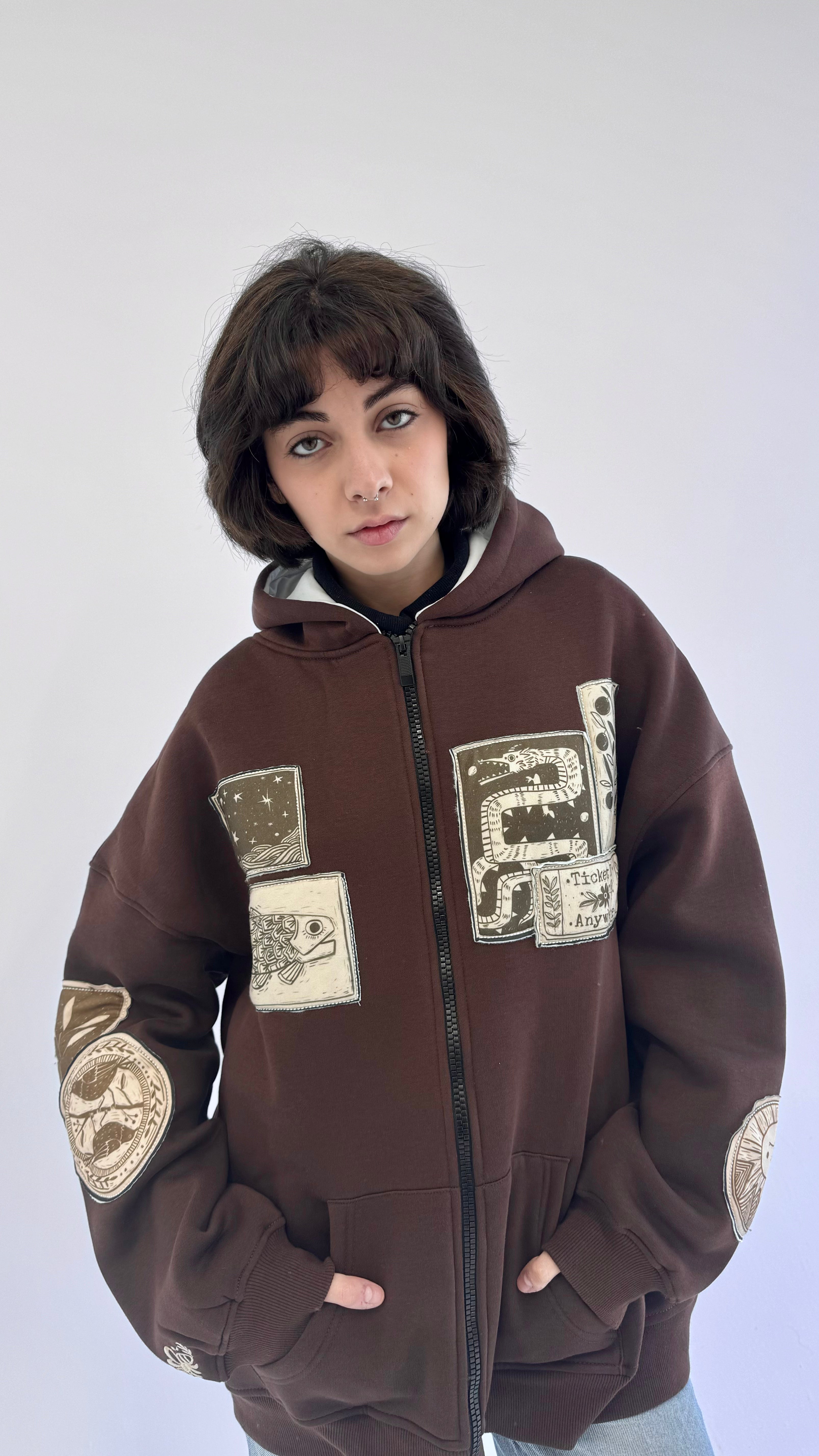 Palomino-Oversized fleeced cotton sweatshirt Beepz