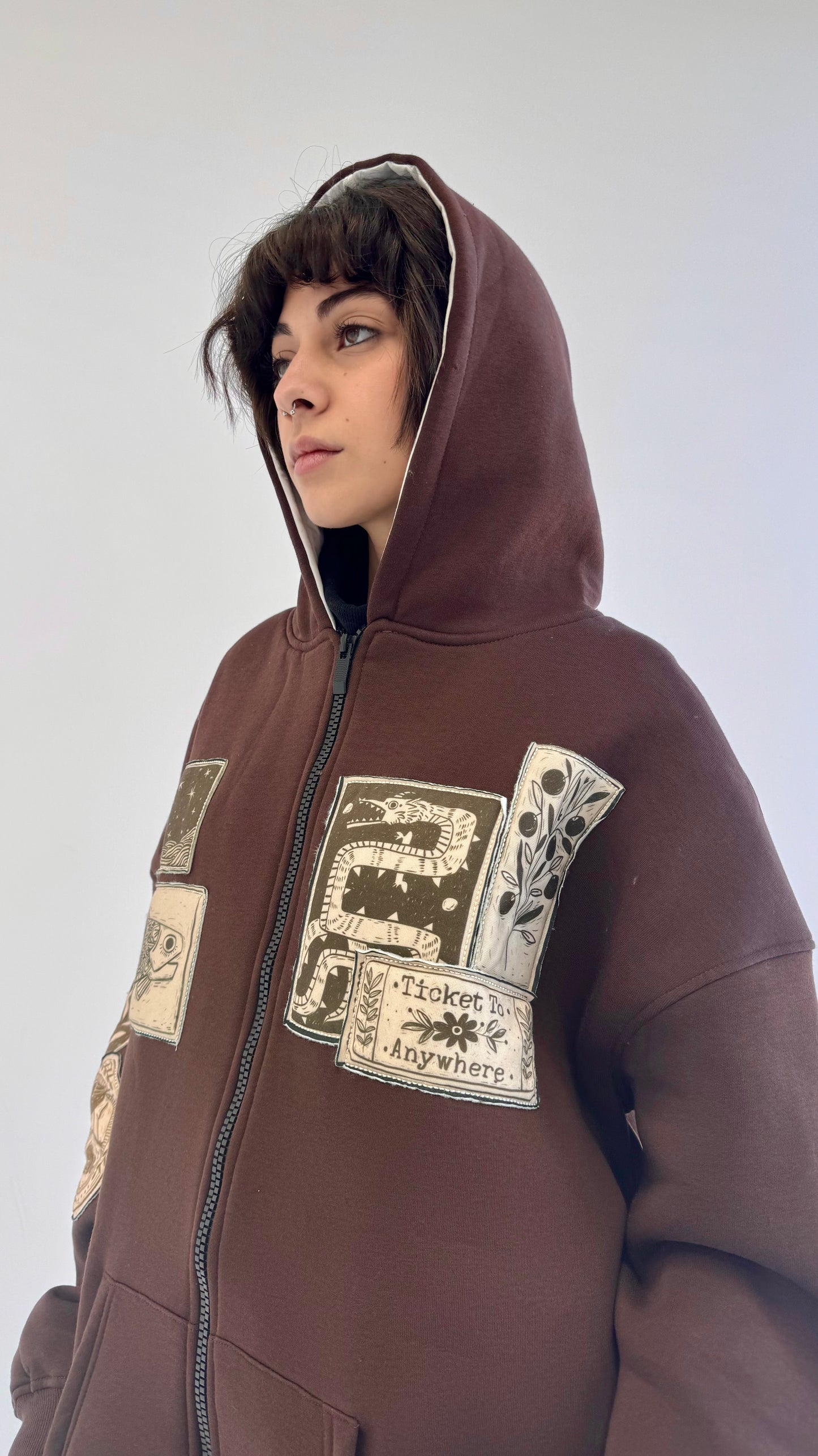 Palomino-Oversized fleeced cotton sweatshirt