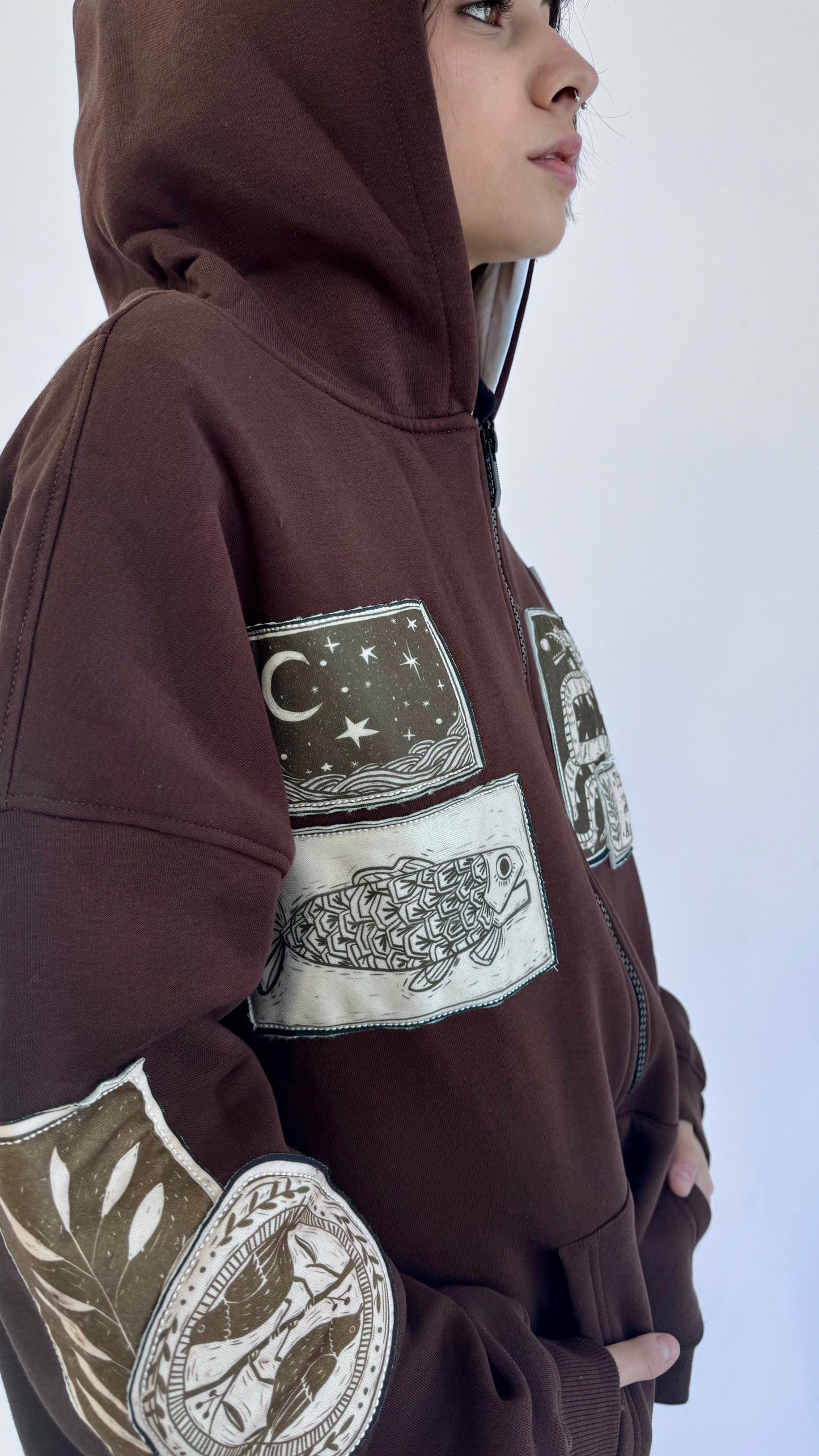 Palomino-Oversized fleeced cotton sweatshirt
