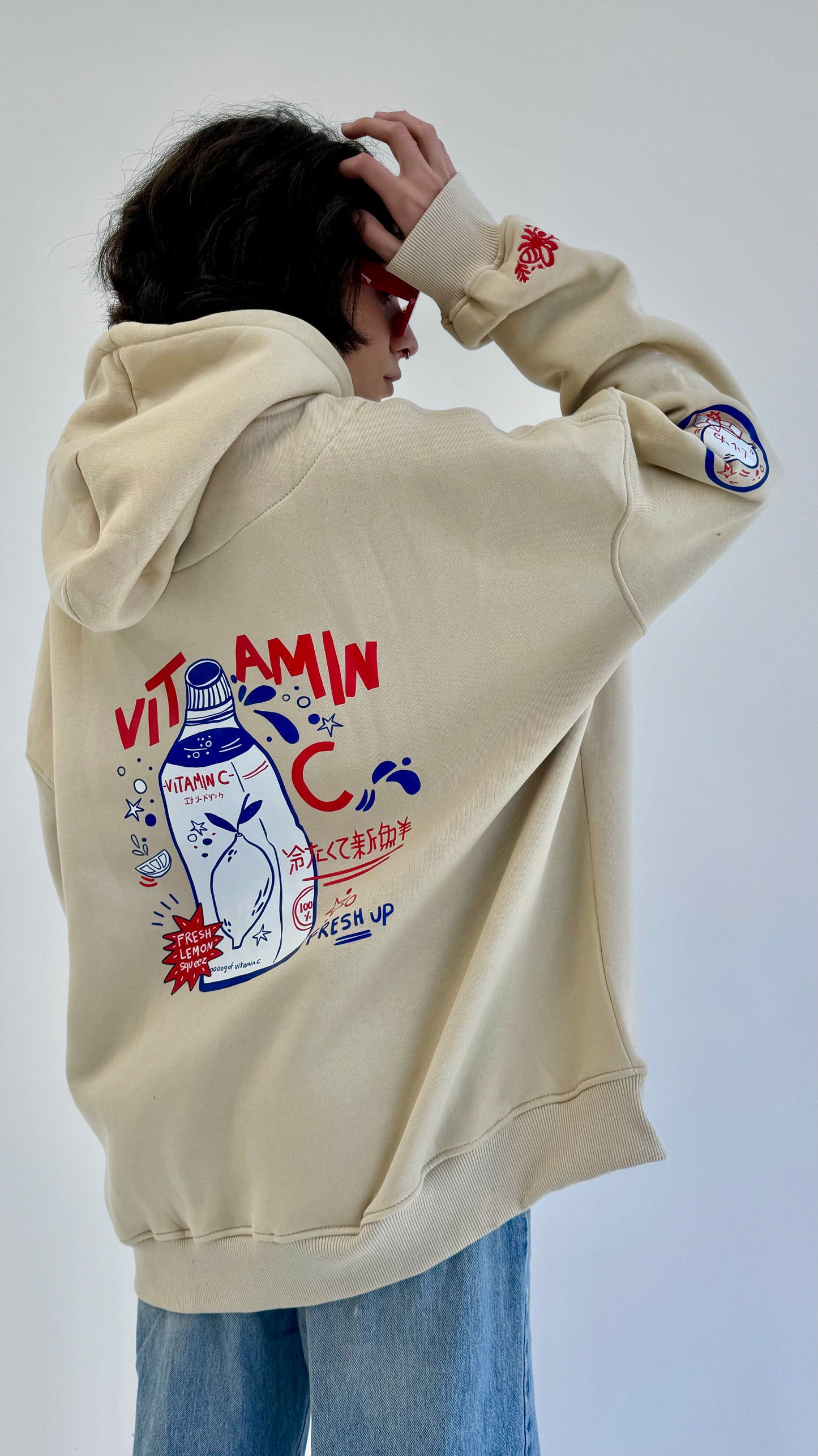 STINGING-Oversized fleeced cotton sweatshirt