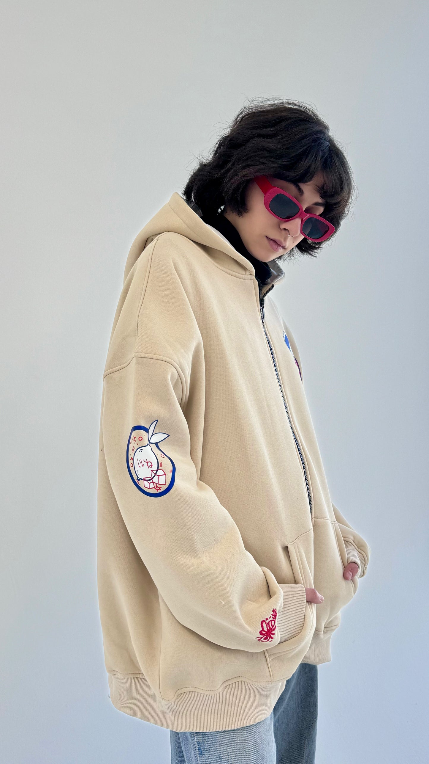 STINGING-Oversized fleeced cotton sweatshirt